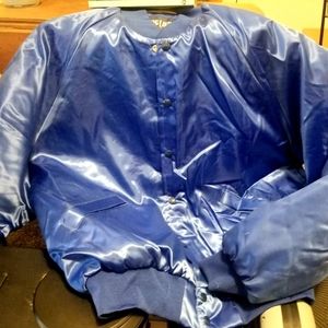 KING LOUIE KY BLUE SATIN BASEBALL JACKET BRAND NEW